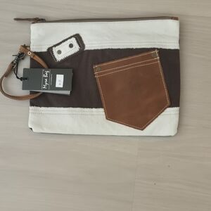 Brown and White Men Bag by Myra Bag